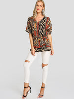 NEW FEELING Womens Brown Blouses