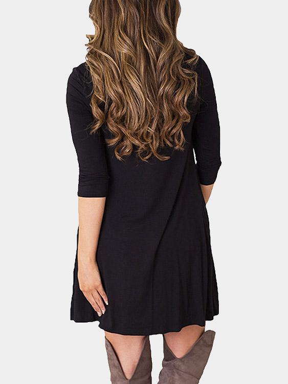 NEW FEELING Womens Black Casual Dresses
