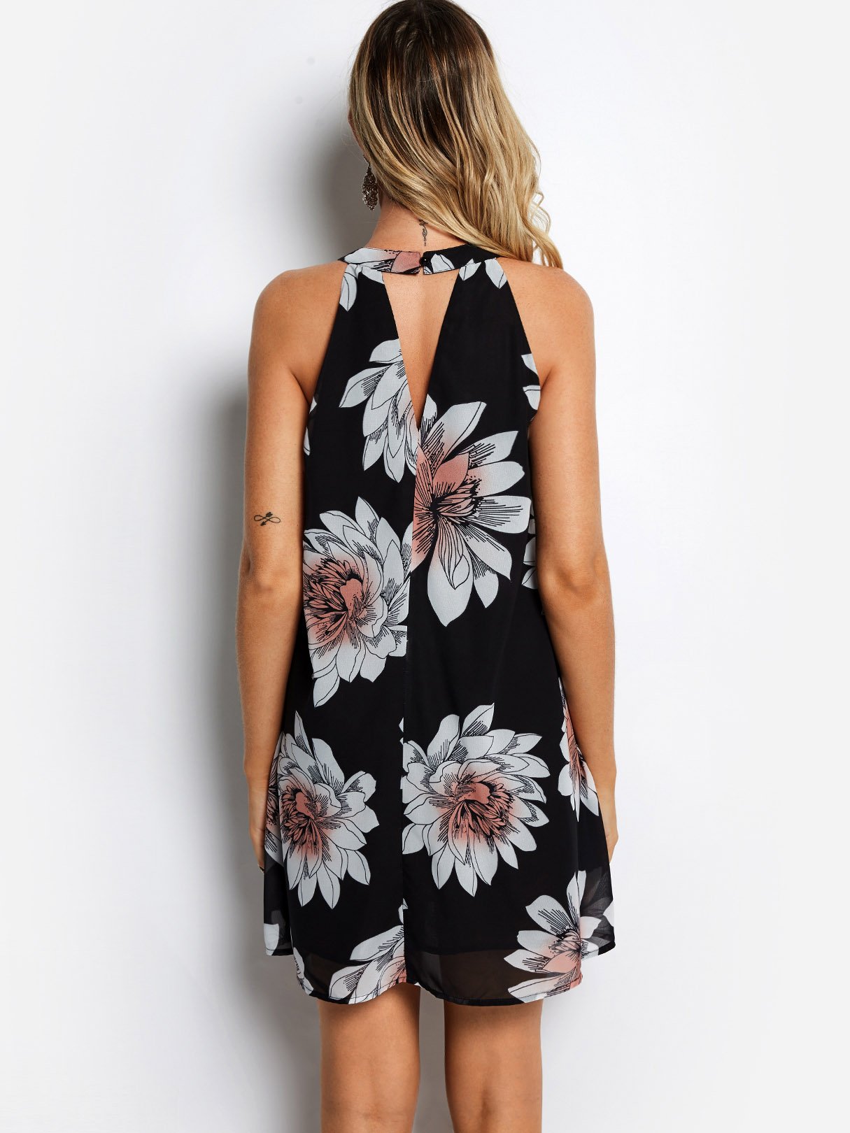 NEW FEELING Womens Black Floral Dresses