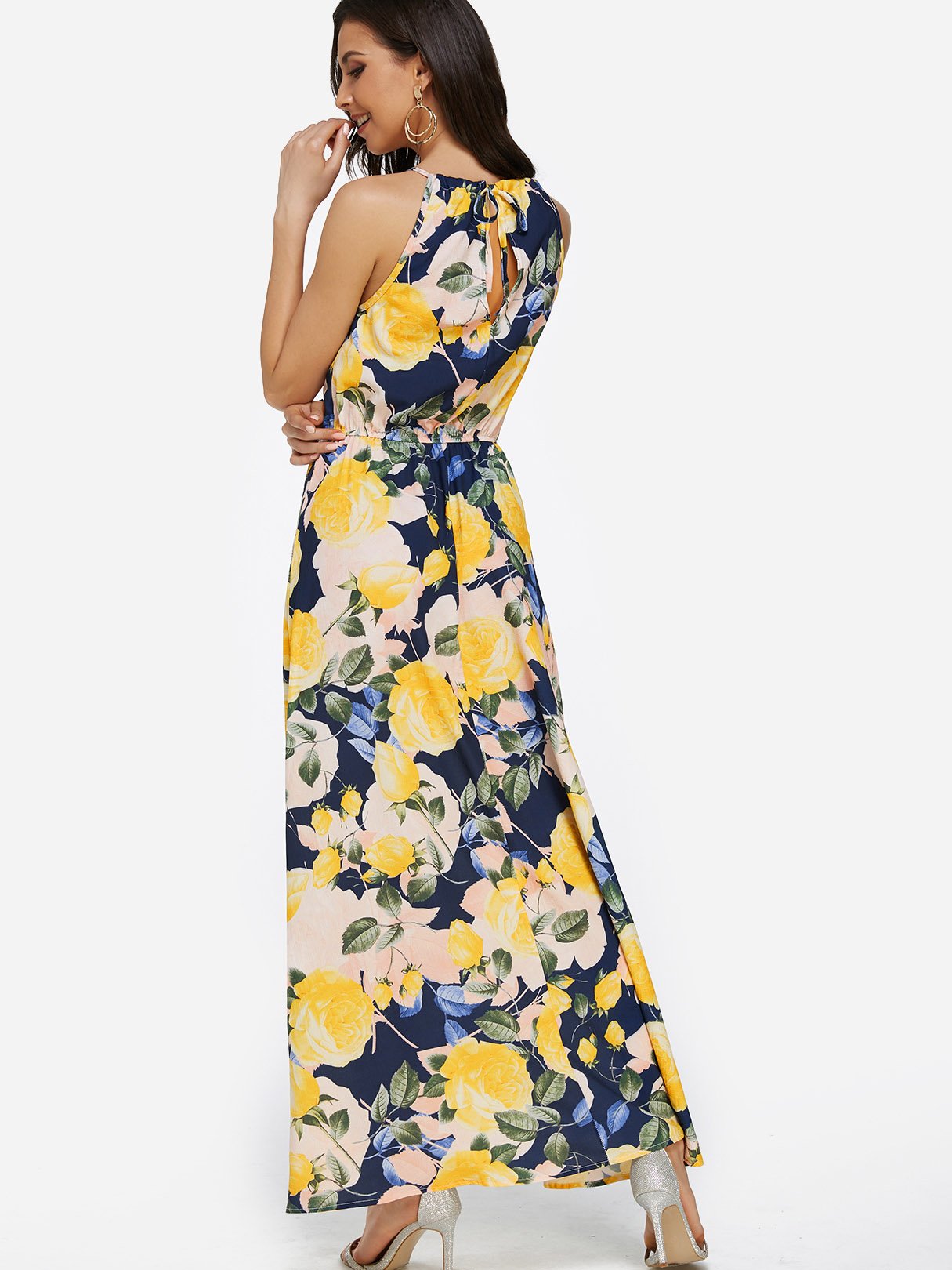 NEW FEELING Womens Yellow Maxi Dresses