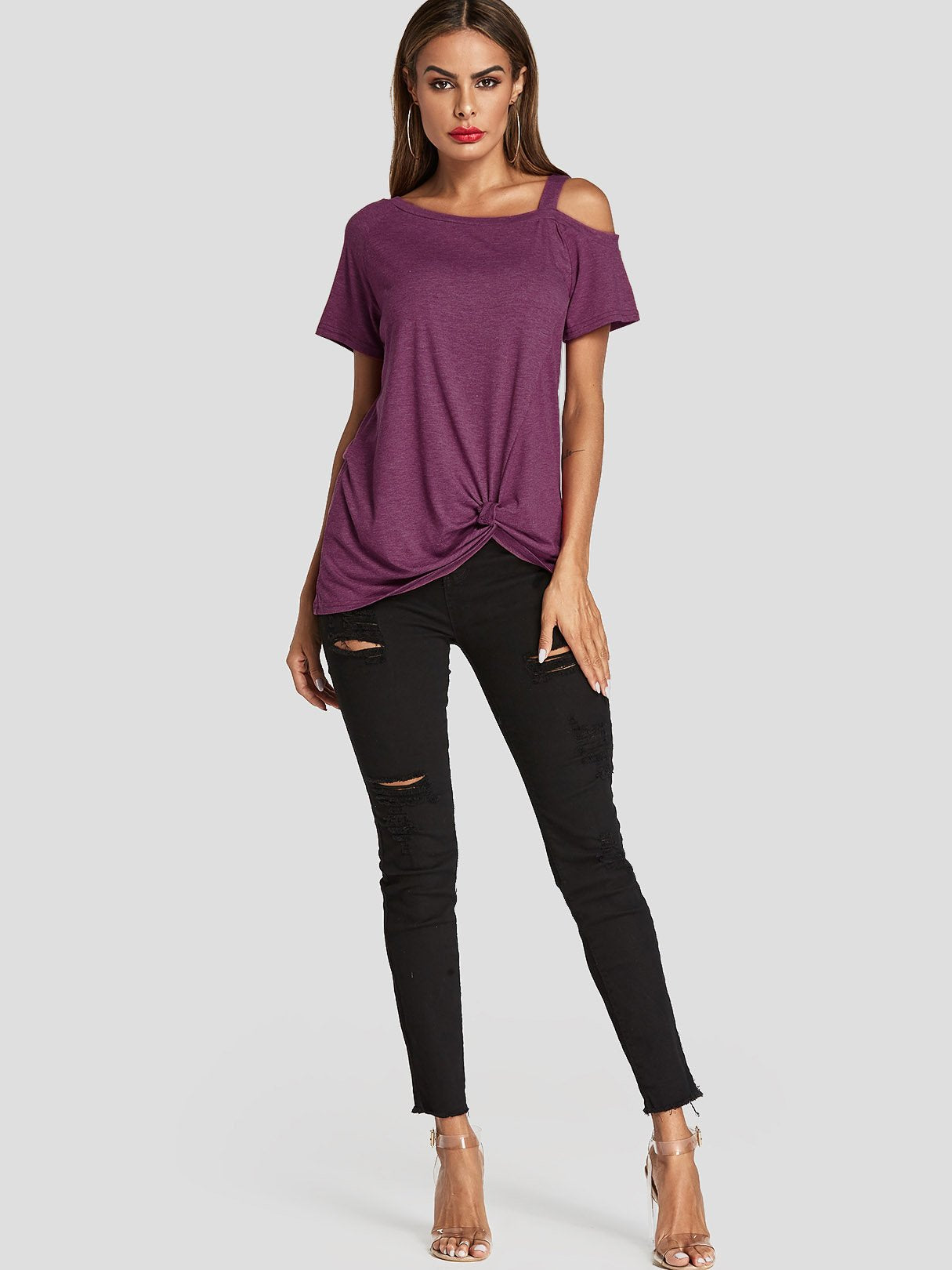 Custom Ladies Light Purple Blouses