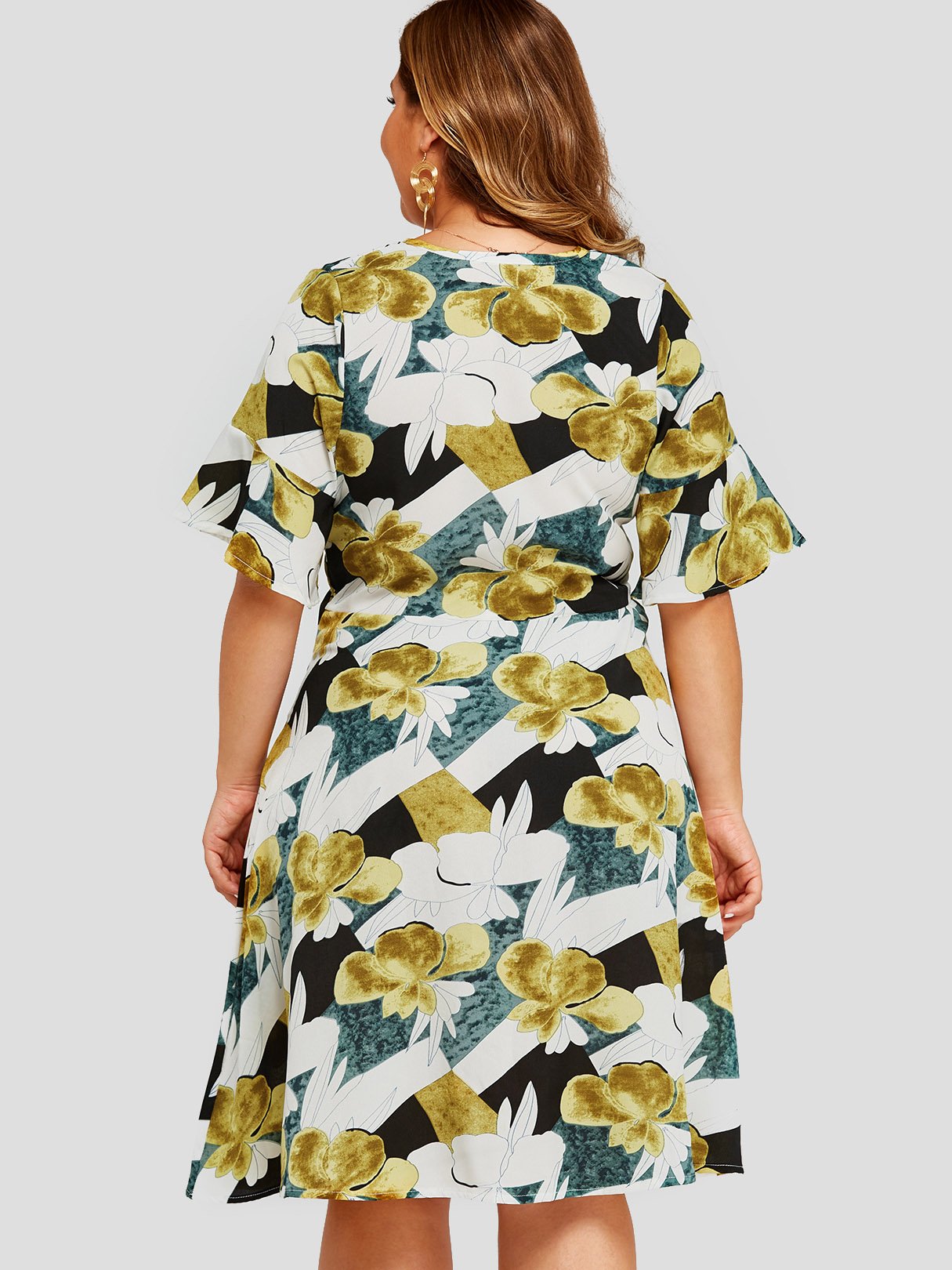 ODM Ladies Half Sleeve Plus Size Dress