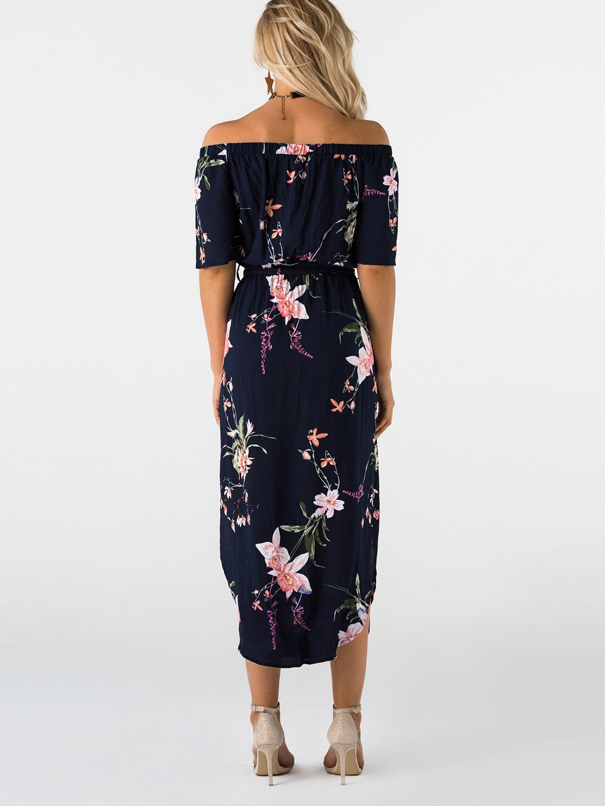 NEW FEELING Womens Navy Floral Dresses