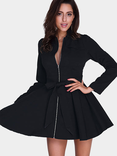 Wholesale Black Long Sleeve Mini Dresses