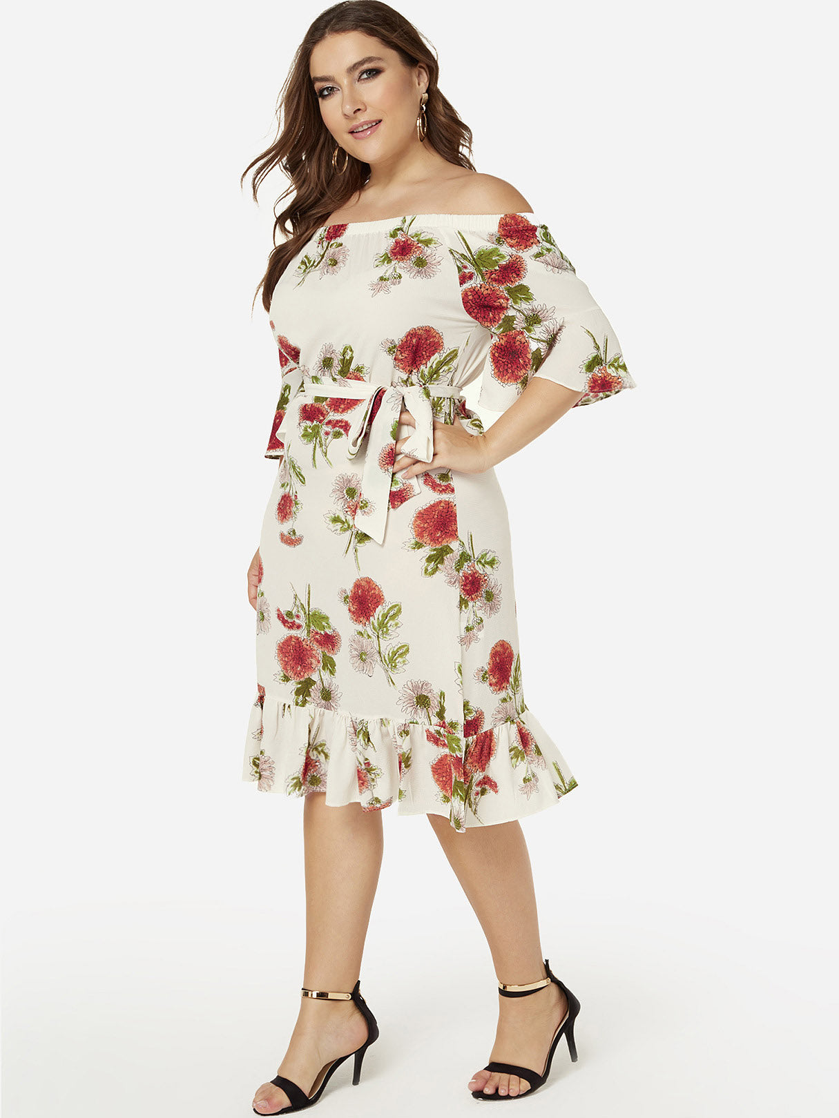 OEM Ladies Floral Plus Size Dresses