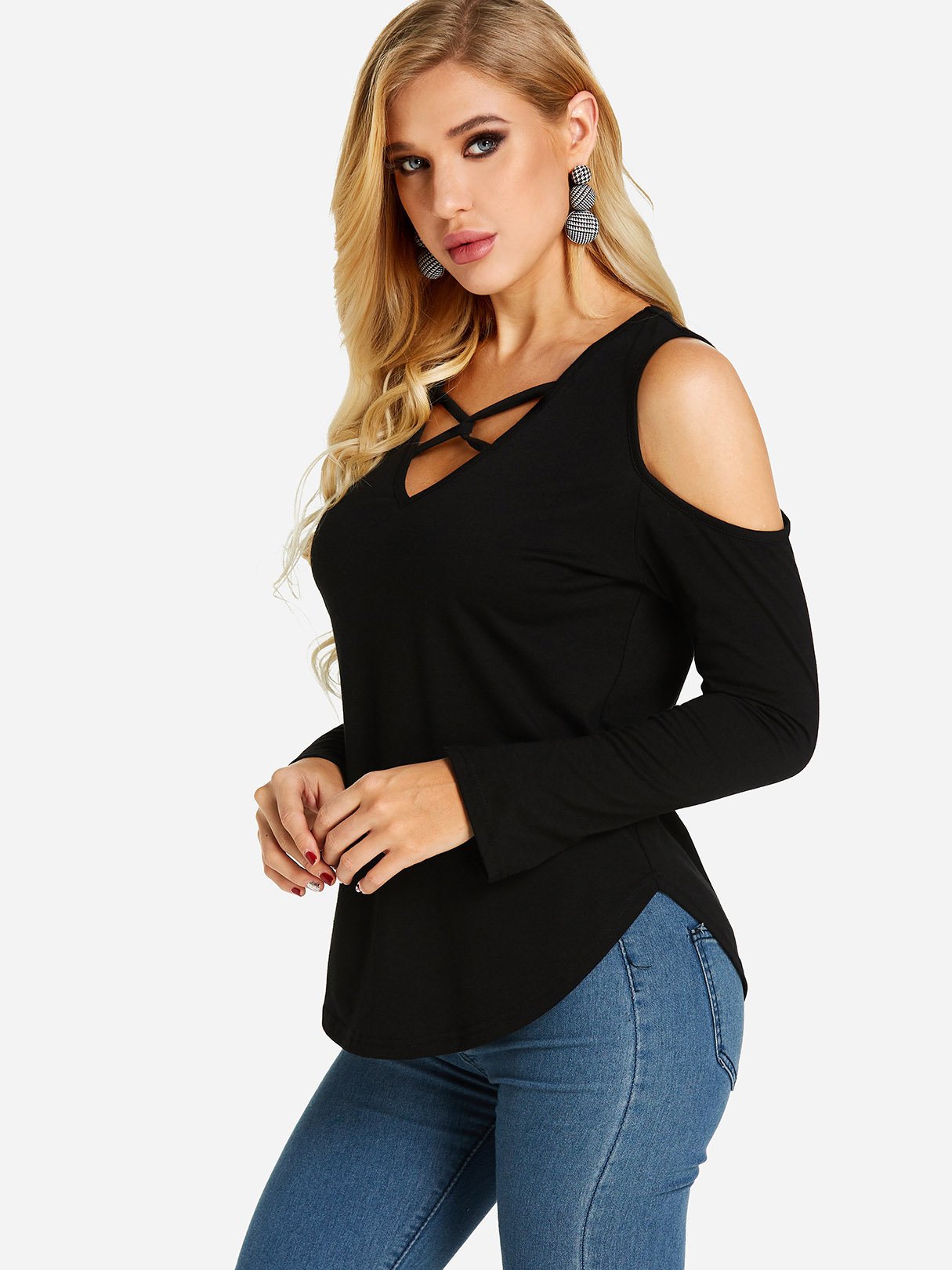 OEM Ladies Black T-Shirts