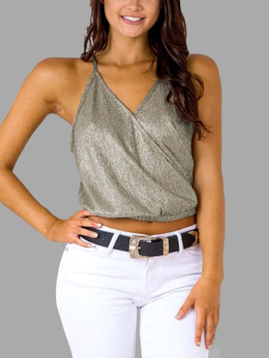 Wholesale V-Neck Sleeveless Light Green Camis