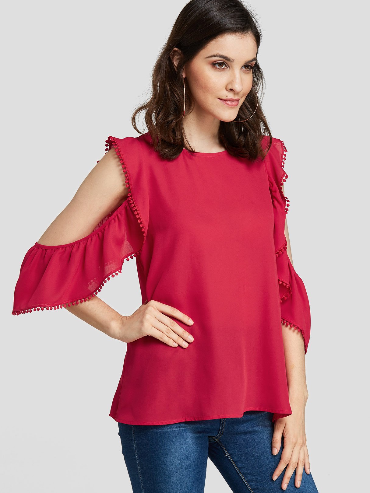 OEM Ladies Red Blouses