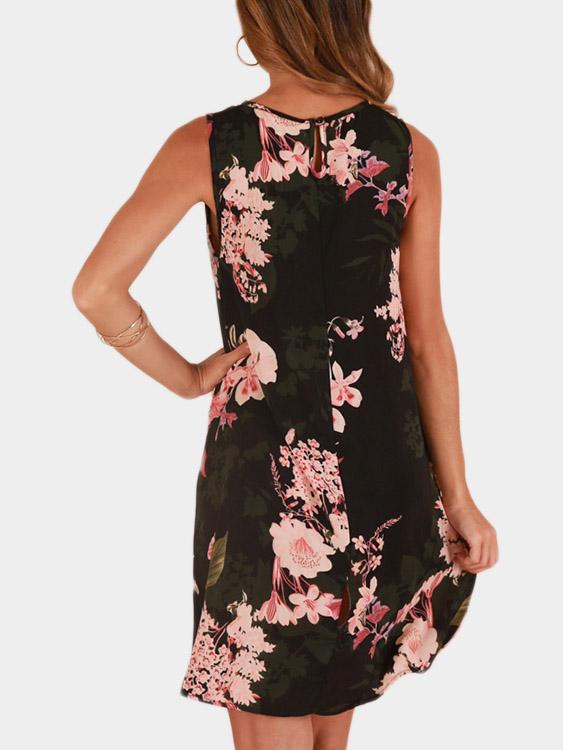 NEW FEELING Womens Black Floral Dresses