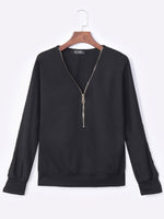 NEW FEELING Womens Black T-Shirts