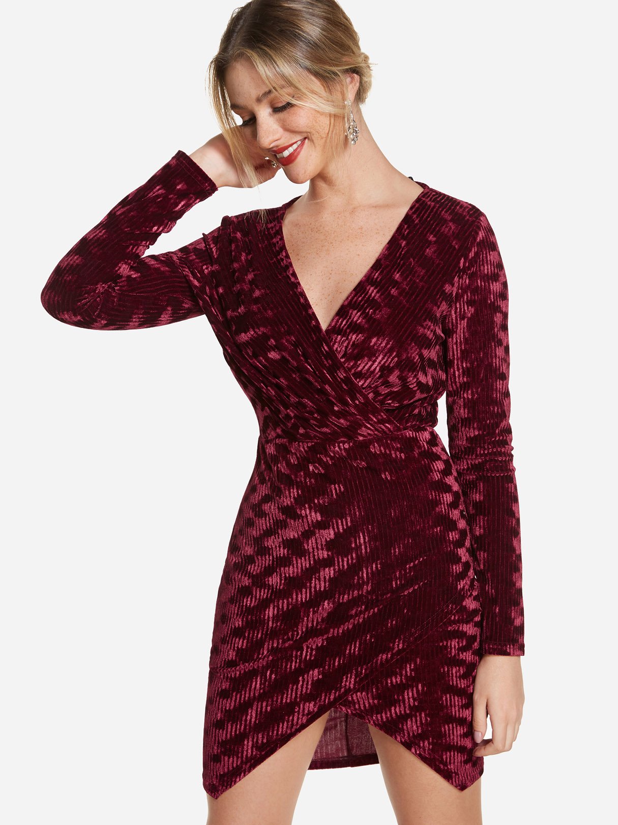 OEM Ladies Burgundy Sexy Dresses
