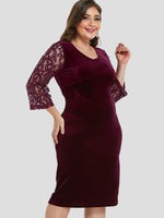 ODM Ladies 3/4 Sleeve Plus Size Dress