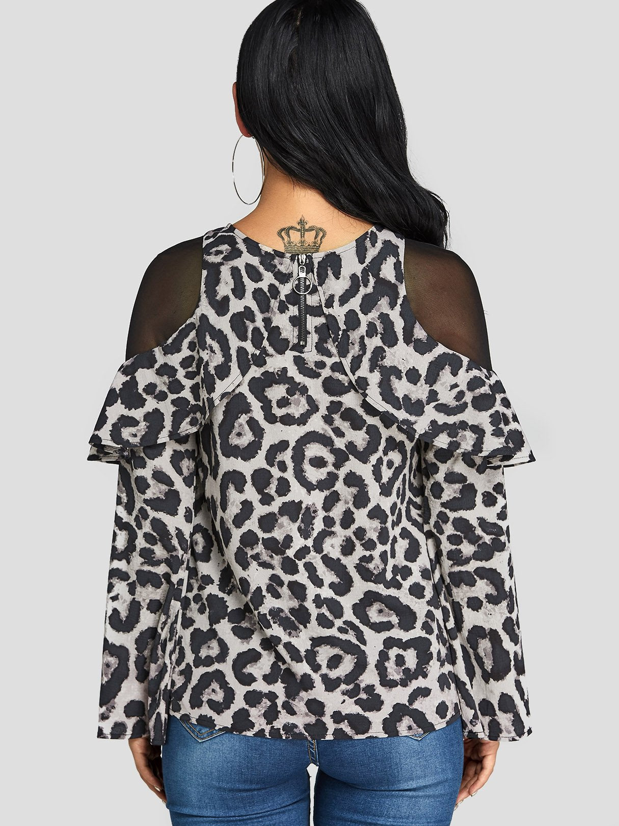 NEW FEELING Womens Leopard Blouses