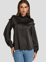 Wholesale Long Sleeve Black Blouses