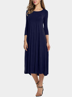 OEM Ladies Navy Midi Dresses