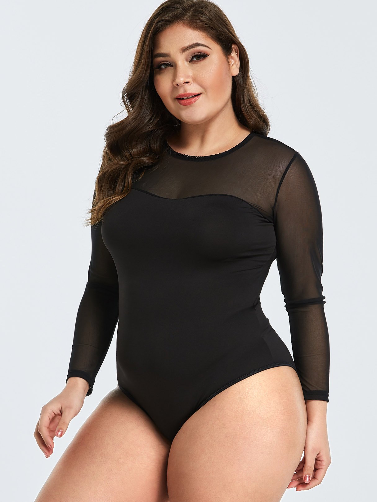 Wholesale Plain See Through Black Plus Size Intimates
