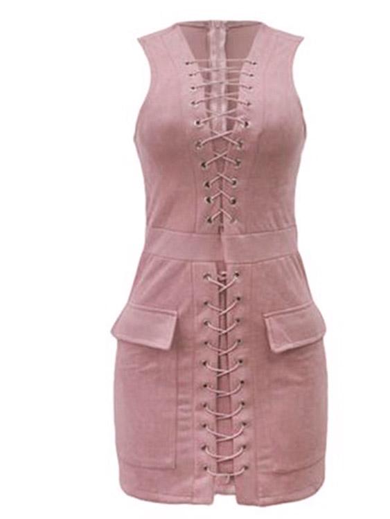 OEM Ladies Pink Mini Dresses