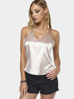 Wholesale V-Neck Sleeveless Khaki Camis
