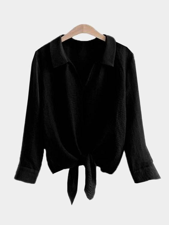 NEW FEELING Womens Black Blouses