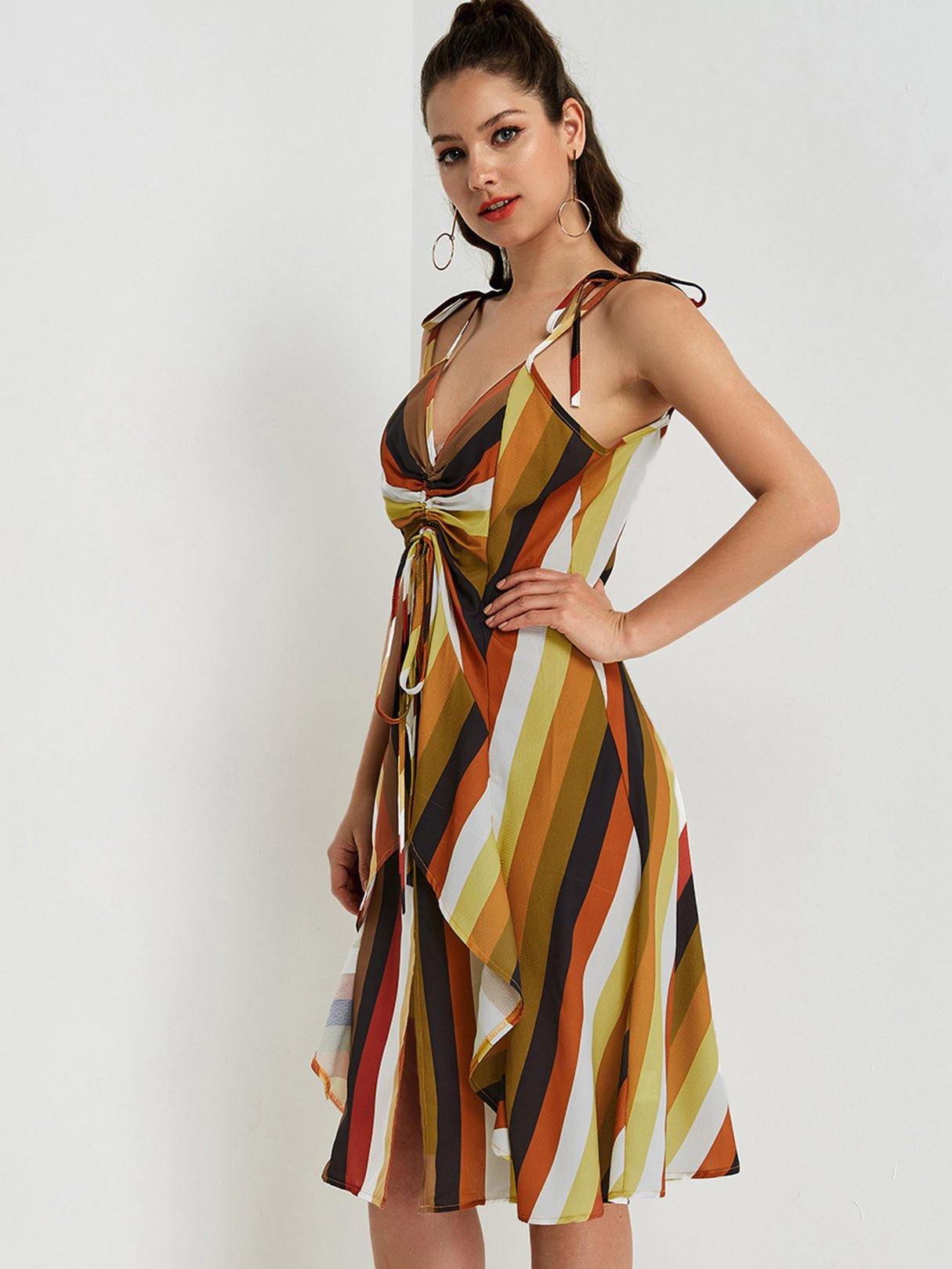 OEM Ladies Striped Casual Dresses