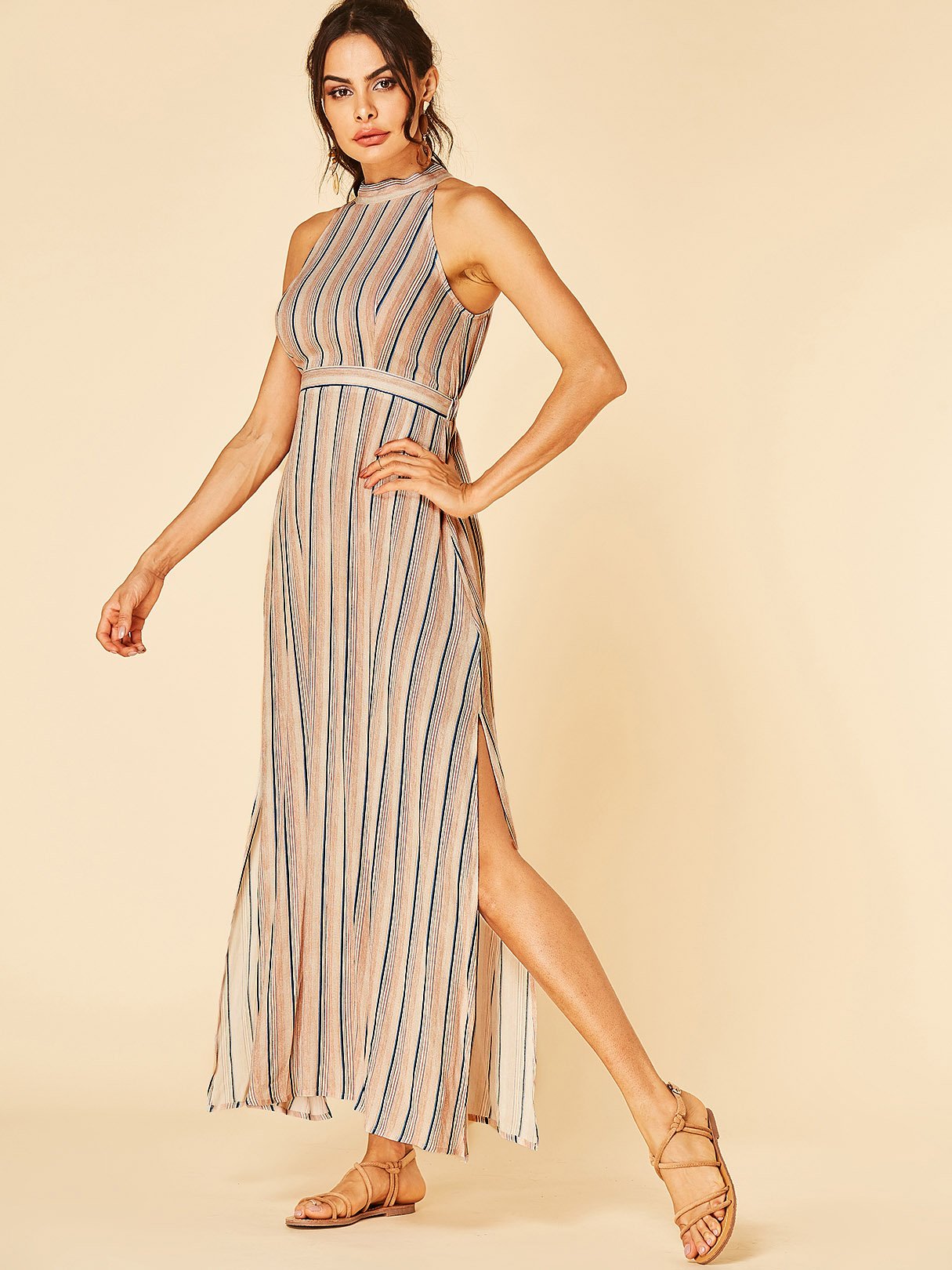 NEW FEELING Womens Khaki Casual Dresses