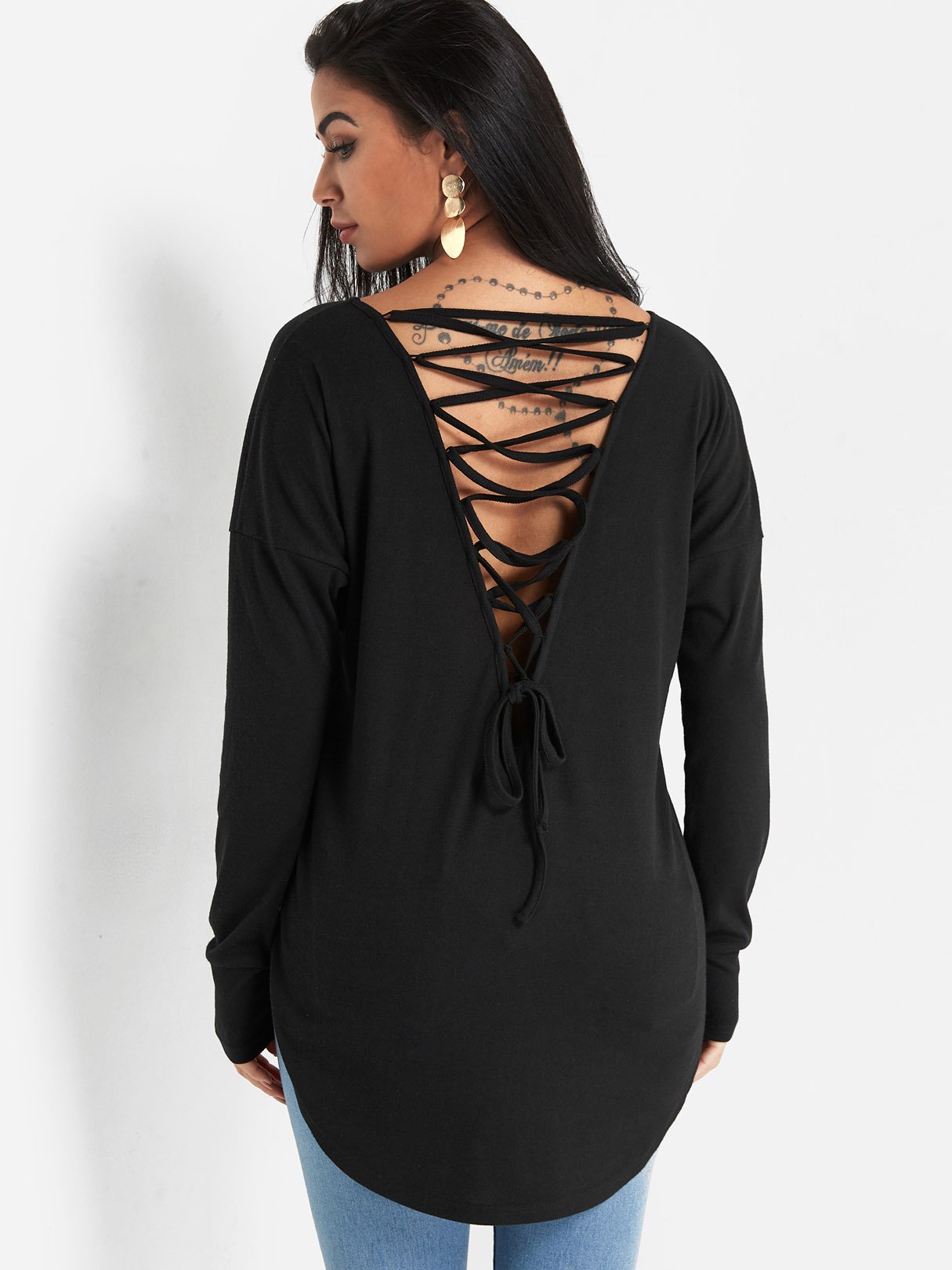 NEW FEELING Womens Black T-Shirts