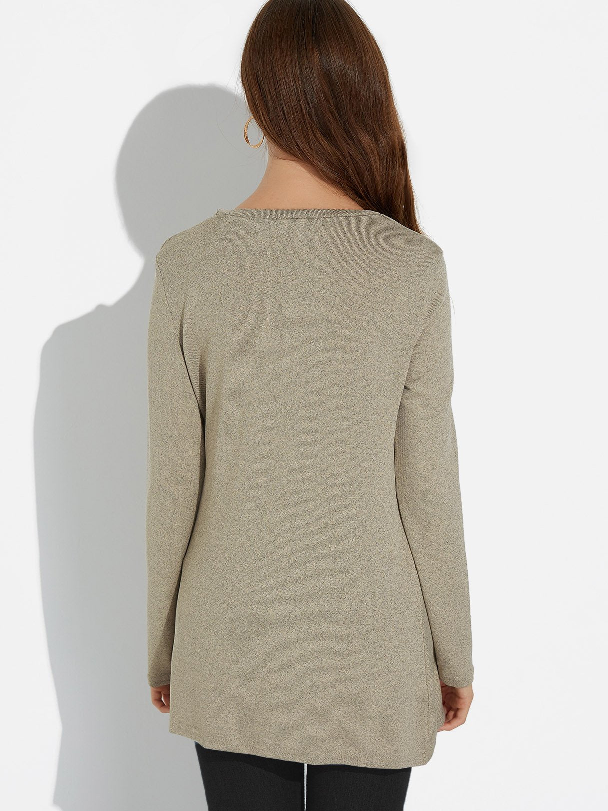 NEW FEELING Womens Taupe T-Shirts