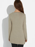 NEW FEELING Womens Taupe T-Shirts
