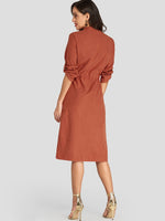 ODM Ladies Half Sleeve Midi Dresses