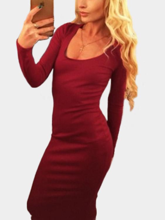 OEM Ladies Burgundy Sexy Dresses