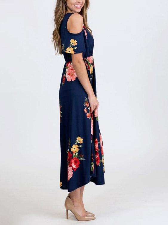 OEM Ladies Navy Maxi Dresses