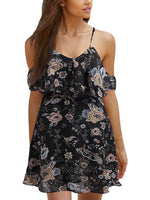 NEW FEELING Womens Black Floral Dresses