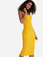 OEM Ladies Yellow Midi Dresses