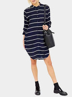 NEW FEELING Womens Striped Shirt Dresses