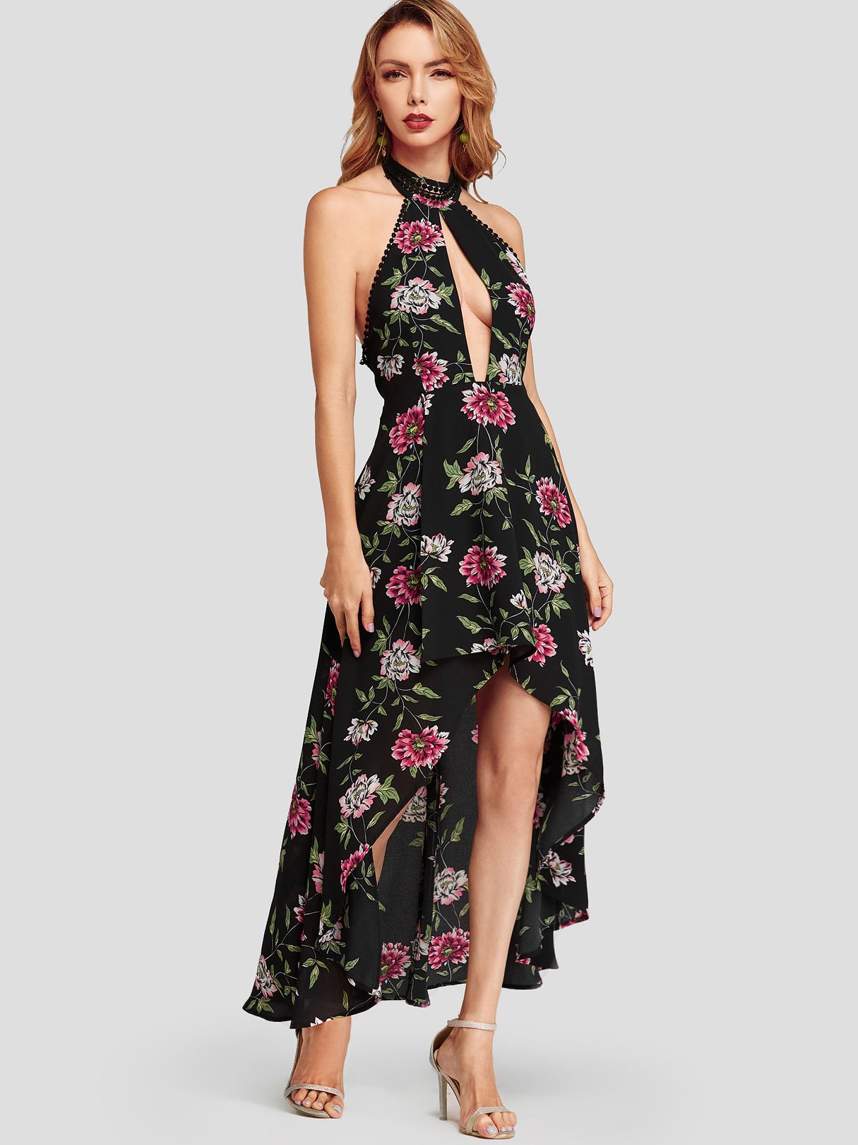 OEM Ladies White Floral Dresses