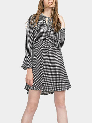 Wholesale V-Neck Long Sleeve Polka Dot Mini Dress