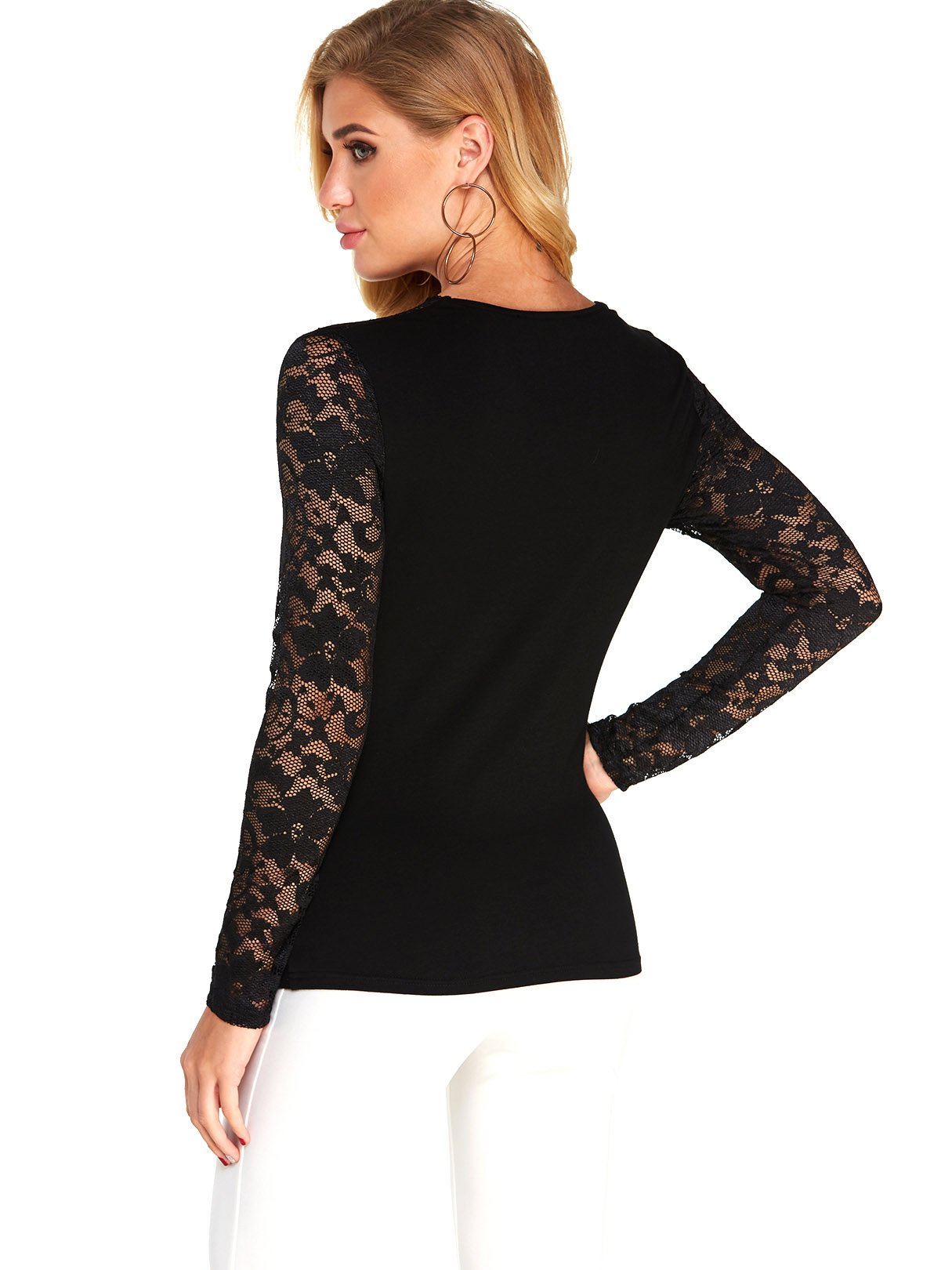 NEW FEELING Womens Black T-Shirts
