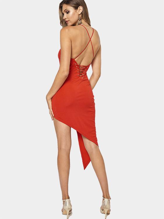 NEW FEELING Womens Red Midi Dresses