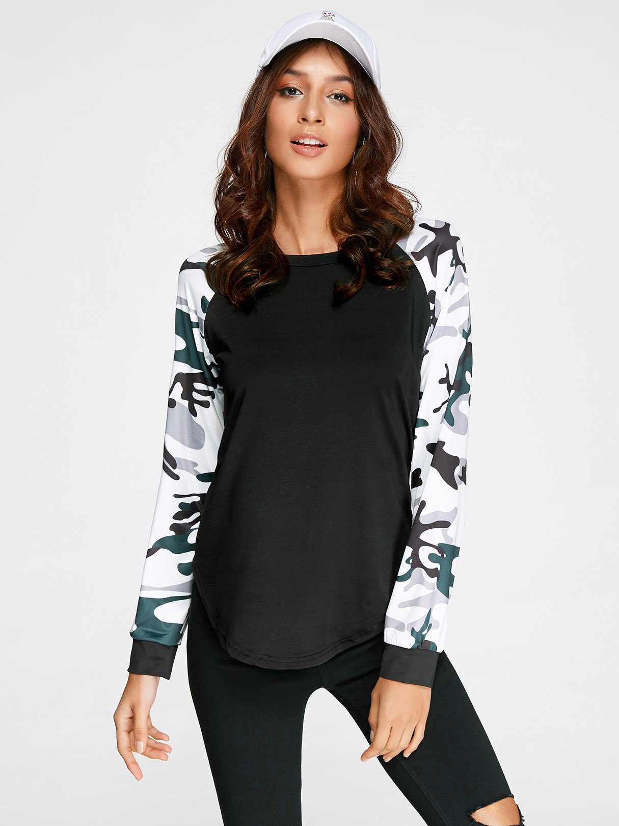 NEW FEELING Womens Black T-Shirts