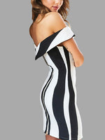 NEW FEELING Womens Striped Mini Dresses