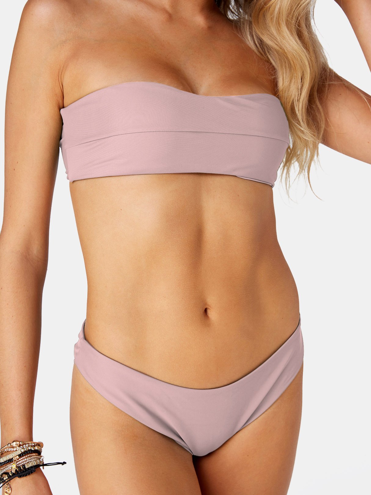 Custom Baby Pink And Black Cross Bikini