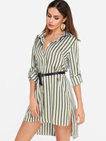 OEM Ladies Green Shirt Dresses