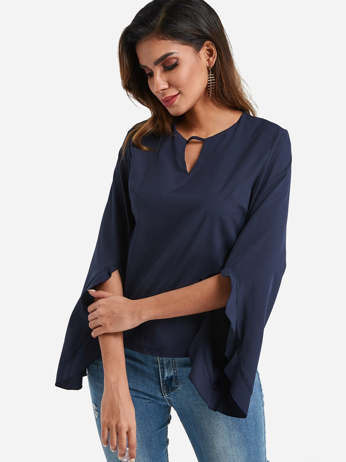 OEM Ladies Navy Blouses
