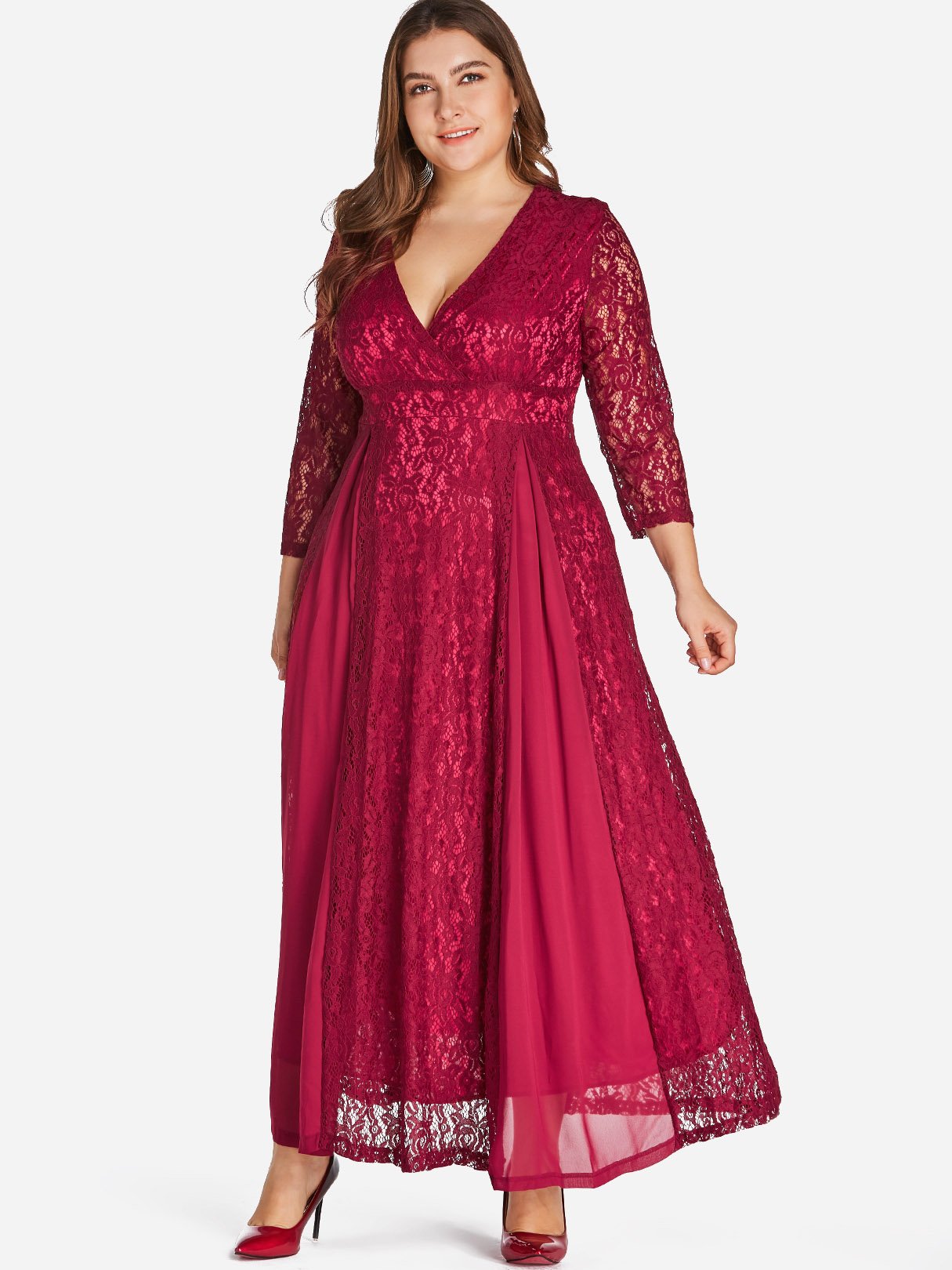 Custom Plus Size Lace Evening Dresses