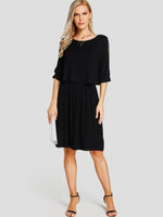 NEW FEELING Womens Black Casual Dresses