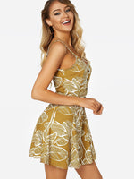 OEM Ladies Yellow Floral Dresses