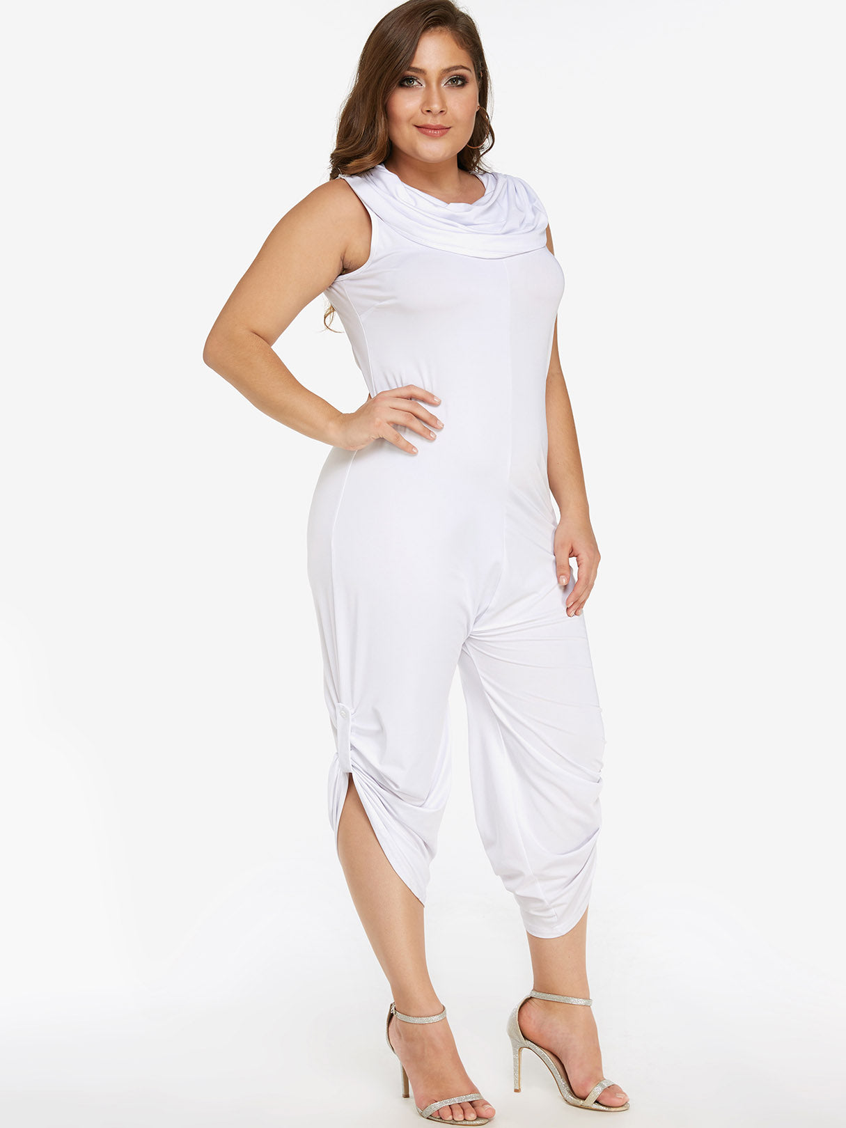 NEW FEELING Womens White Plus Size Bottoms