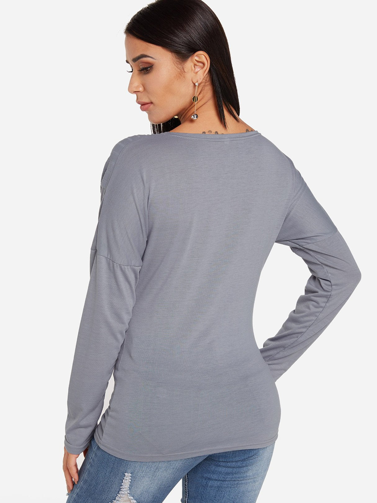 NEW FEELING Womens Grey T-Shirts