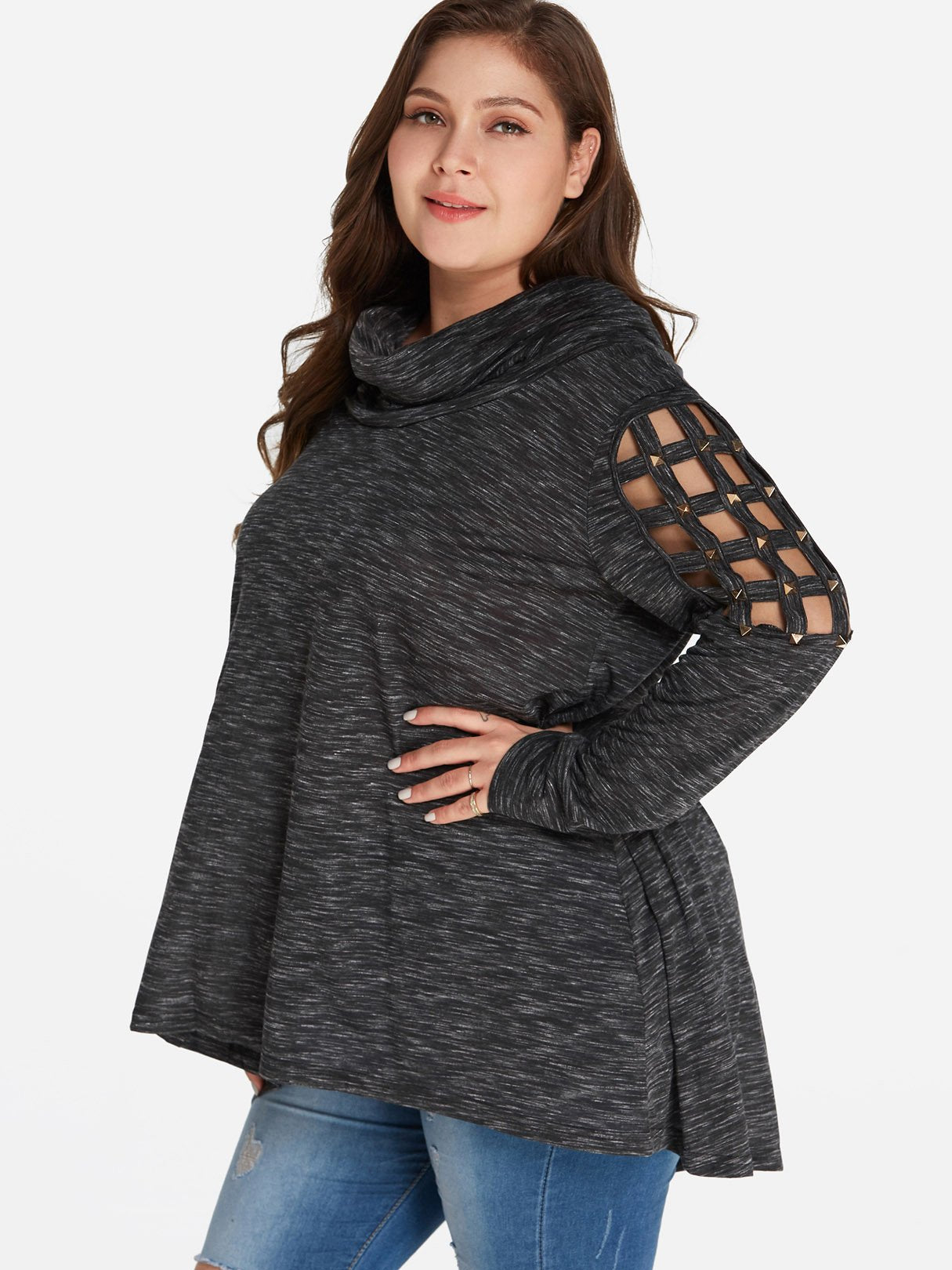 OEM Ladies Grey Plus Size Tops