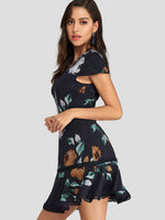 OEM Ladies Navy Floral Dresses